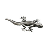 English made pewter lizard figurine ornament opposite profile with detailed toes and slender body XCSORN093