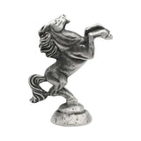 English made pewter rearing circus horse ornament reverse profile showing mane and tail XCSORN095