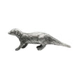 English-made pewter weasel figurine ornament walking with long body and tail, first side view XCSORN098