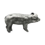 English made pewter farmyard pig figurine ornament opposite side view XCSORN099