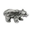 English made pewter bear figurine ornament in walking pose with detailed fur first side XCSORN100