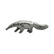 English-made pewter anteater figurine ornament walking with long snout and bushy tail, first profile XCSORN102