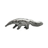 English-made pewter anteater figurine ornament walking with long snout and bushy tail, first profile XCSORN102