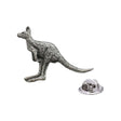 Antique finish kangaroo pewter lapel pin badge with clutch fastening