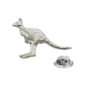 Shiny bright finish kangaroo pewter lapel pin badge with clutch fastening