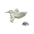 Shiny bright finish kingfisher pewter lapel pin badge with clutch fastening