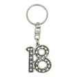 18th birthday pewter keyring decorated with crystals