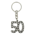 50th birthday pewter keyring with crystal accents