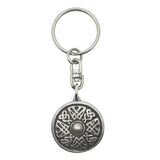 Celtic Shield pewter keyring with decorative knotwork