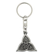 Celtic triangle pewter keyring with interwoven knotwork