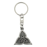 Celtic triangle pewter keyring with interwoven knotwork