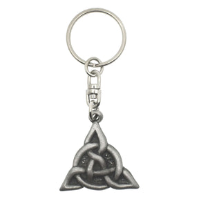 Interwoven Celtic triangle pewter keyring