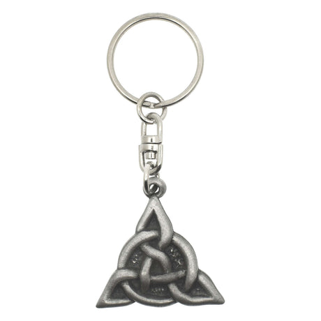 Interwoven Celtic triangle pewter keyring