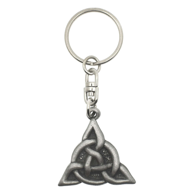 Interwoven Celtic triangle pewter keyring