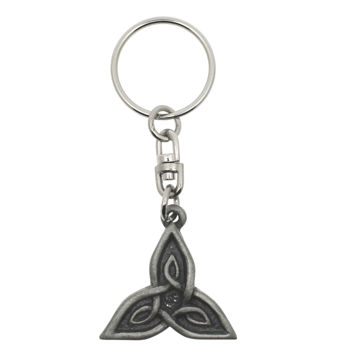 Celtic Triangle trinity knot pewter keyring