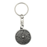 Round Celtic Shield pewter keyring with knotwork