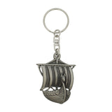 Large Viking ship pewter keyring