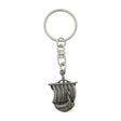 Viking ship pewter keyring showing Norse longship