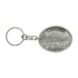Windsor Castle oval pewter keyring on white background