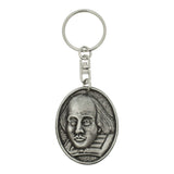 Oval William Shakespeare portrait pewter keyring