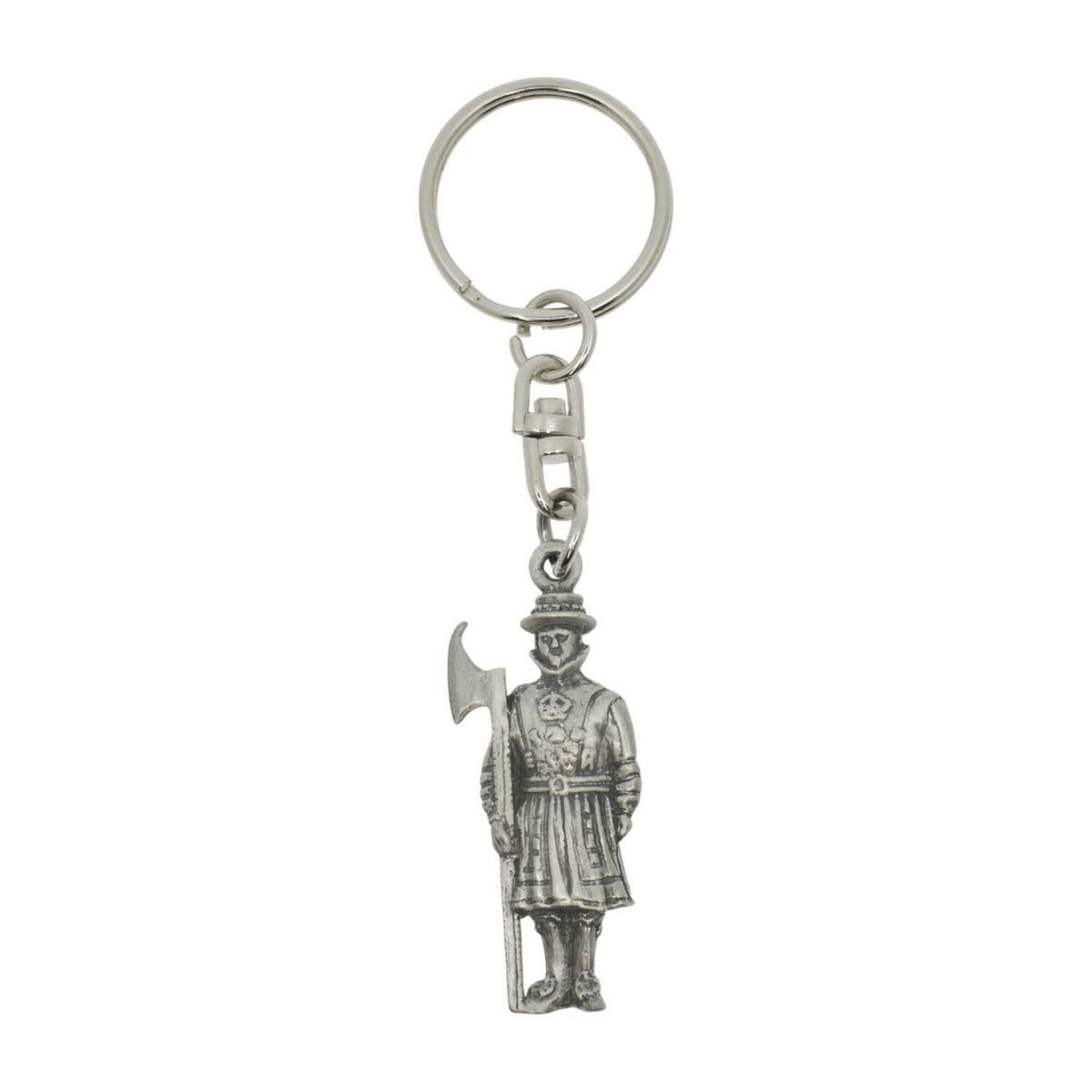 Traditional Beefeater pewter keyring holding ceremonial axe