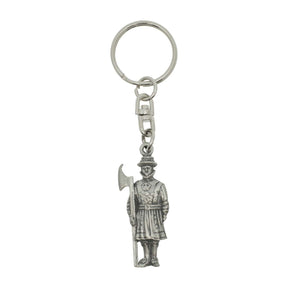 Traditional Beefeater pewter keyring holding ceremonial axe