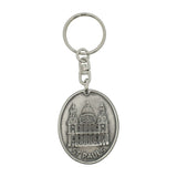 St Paul's Cathedral oval pewter London souvenir keyring