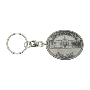 Buckingham Palace oval pewter souvenir keyring