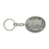 Houses of Parliament oval pewter London souvenir keyring