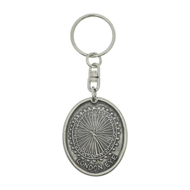 London Eye oval pewter souvenir keyring
