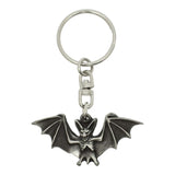Bat pewter keyring with wings spread