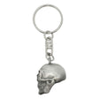 Skull pewter keyring with three dimensional skull charm