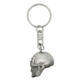 Skull pewter keyring with three dimensional skull charm