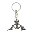 Piskie pewter keyring featuring seated folklore creature