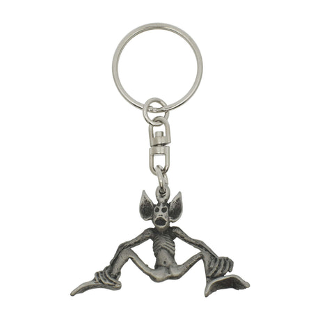 Piskie pewter keyring featuring seated folklore creature