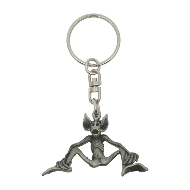 Piskie pewter keyring featuring seated folklore creature