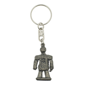 Wicker Man figure pewter keyring with textured woven detail