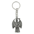 Grim Reaper pewter keyring featuring winged figure and scythe