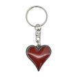Red enamel heart pewter keyring
