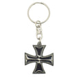 Black enamel Knights Templar cross pattée pewter keyring