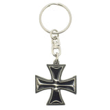 Black enamel Knights Templar cross pattée pewter keyring
