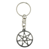 Heptagram seven pointed star pewter keyring