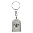 RIP tombstone pewter keyring