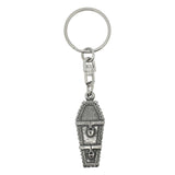 Open coffin Gothic pewter keyring