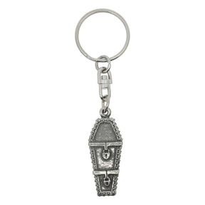 Open coffin Gothic pewter keyring