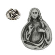 Jesus Christ pewter lapel pin badge with raised blessing hand, flowing robes and butterfly clasp