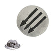 Anti-Fascist Movement three arrows pewter lapel pin with butterfly fastening