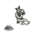 Krampus horned Alpine folklore creature antique silver pewter lapel pin badge with butterfly clasp