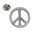 CND peace sign openwork pewter lapel badge in antique silver finish with butterfly clasp