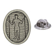 Long Man of Wilmington Sussex chalk figure antique silver pewter lapel pin with butterfly clasp